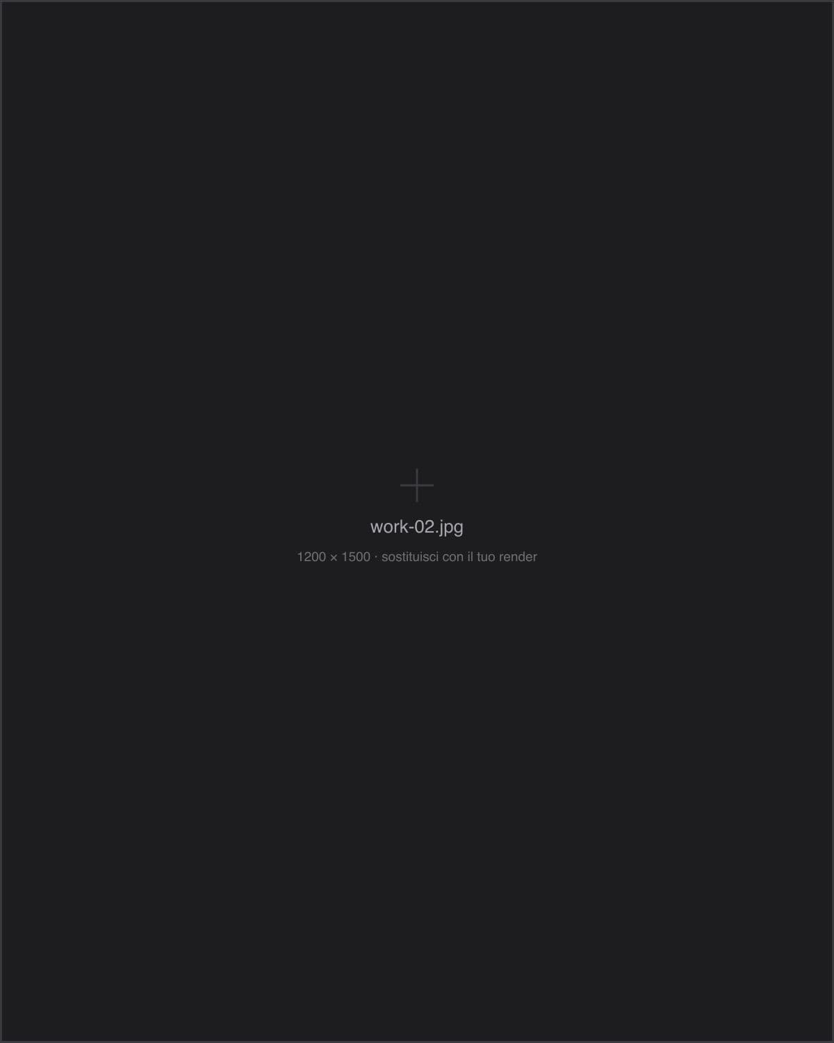 Render di prodotto su fondo neutro, con dettaglio dei materiali